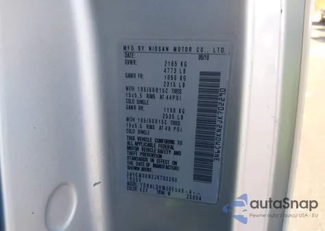 2018 Nissan Nv200 S from USA, damaged, VIN 3N6CM0KN2JK702290